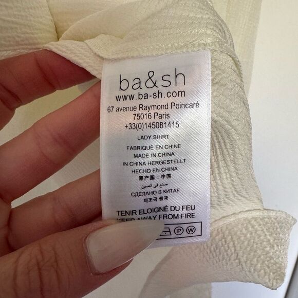 NWT ba&sh White Krizy Pleated Blouse Size 1/Small - Picture 8 of 9